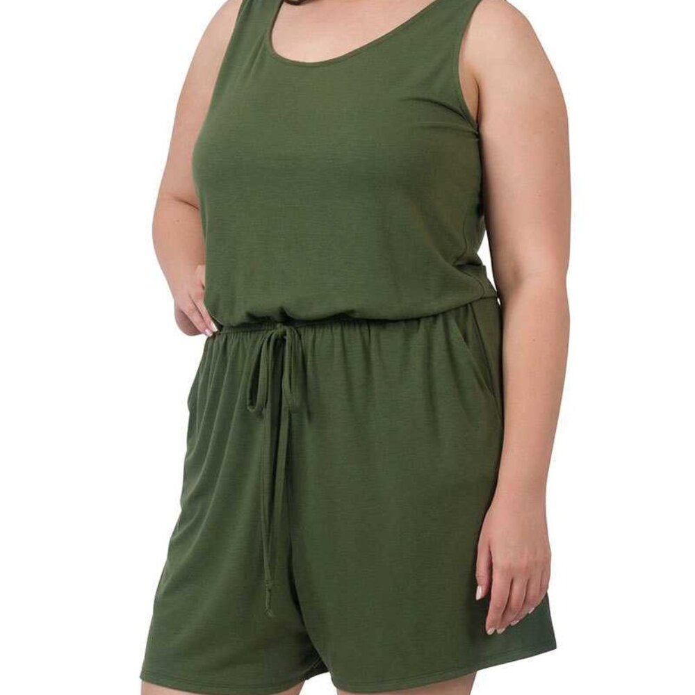 Plus Size Romper with Pockets